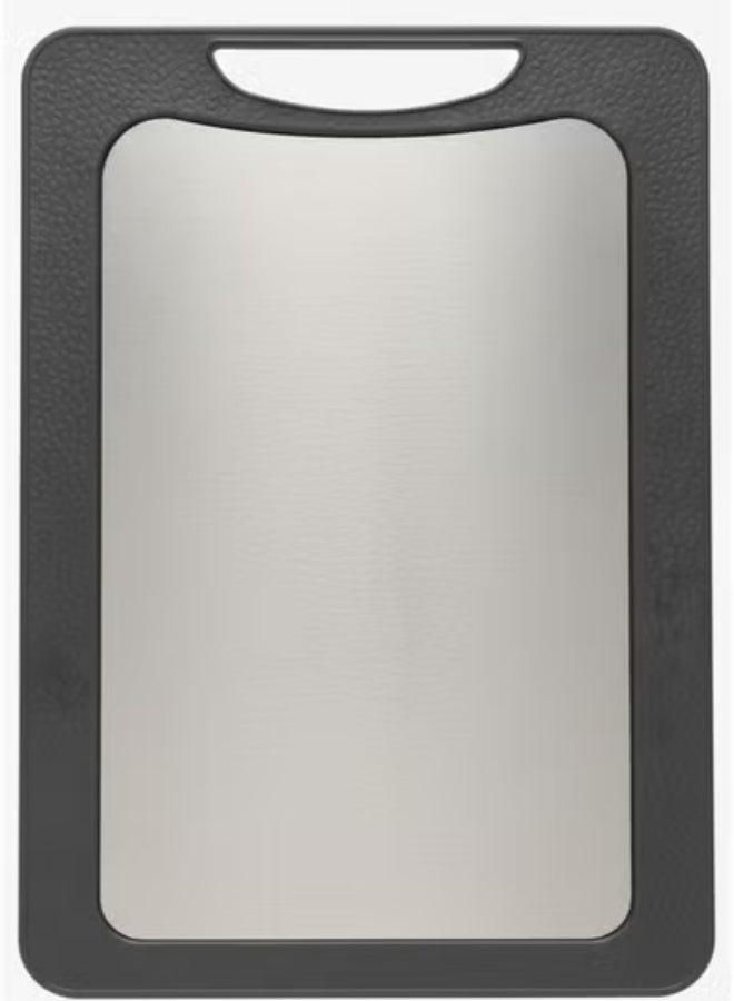 لوح تقطيع مزدوج الجانبين من الستانلس ستيل بمقبض سيليكون مريح – متين وصحي وآمن للغسيل في غسالة الصحون، مناسب للحوم والخضروات والفواكه – متعدد الألوان - Image 1